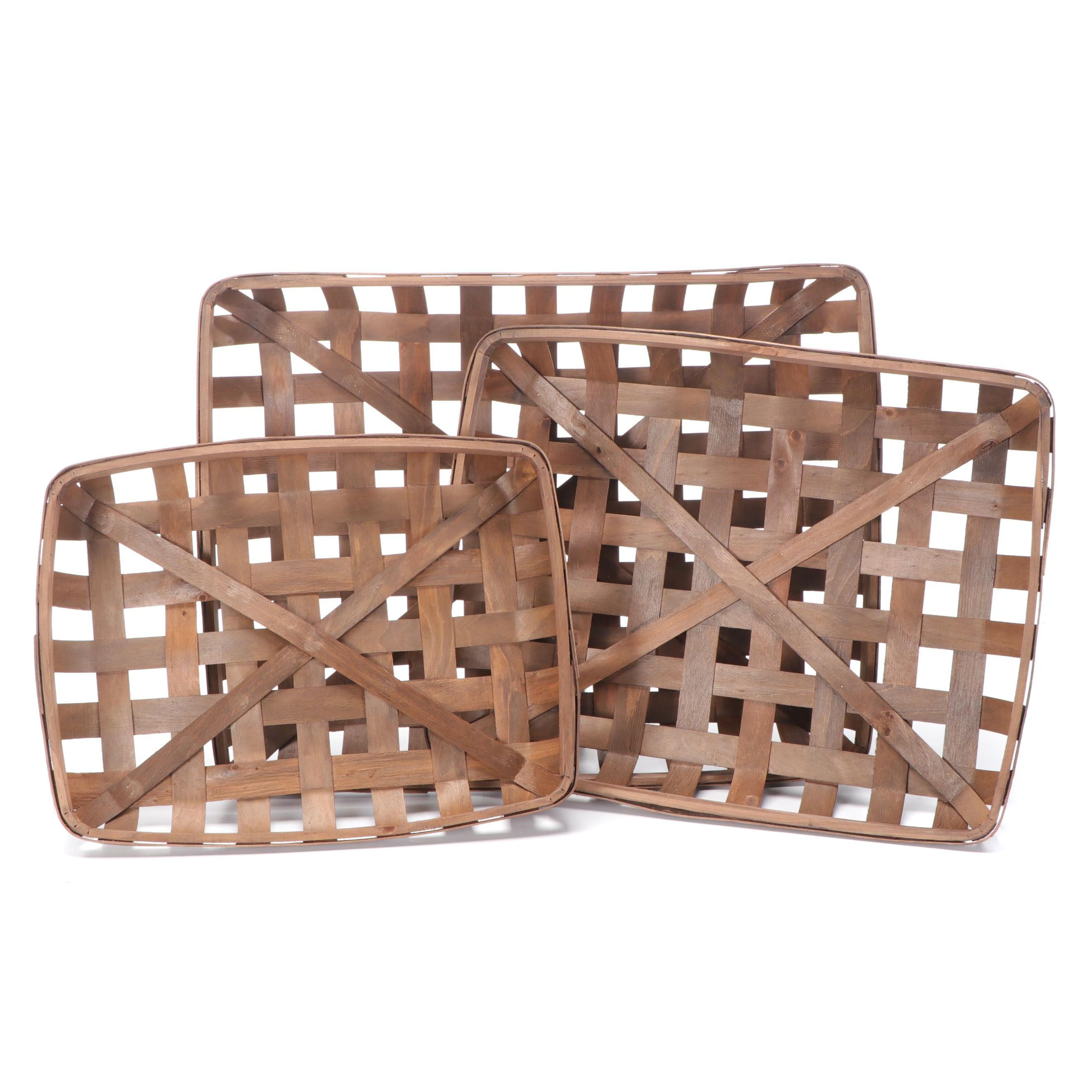 Split Wood Tobacco Baskets EBTH