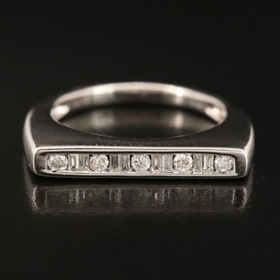 Sterling Diamond Bar Ring
