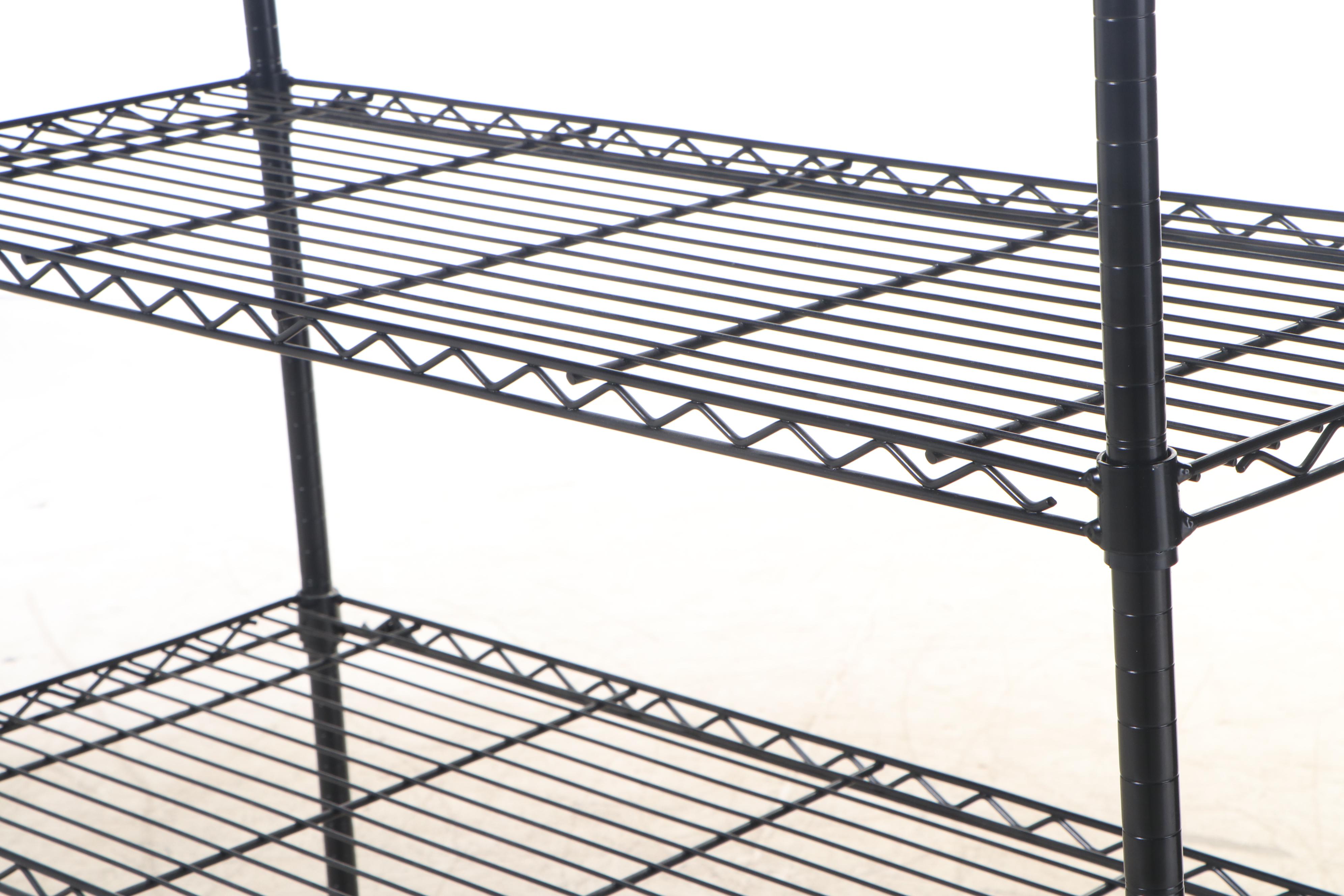 InterMetro Black Metal Rolling Shelving Rack EBTH