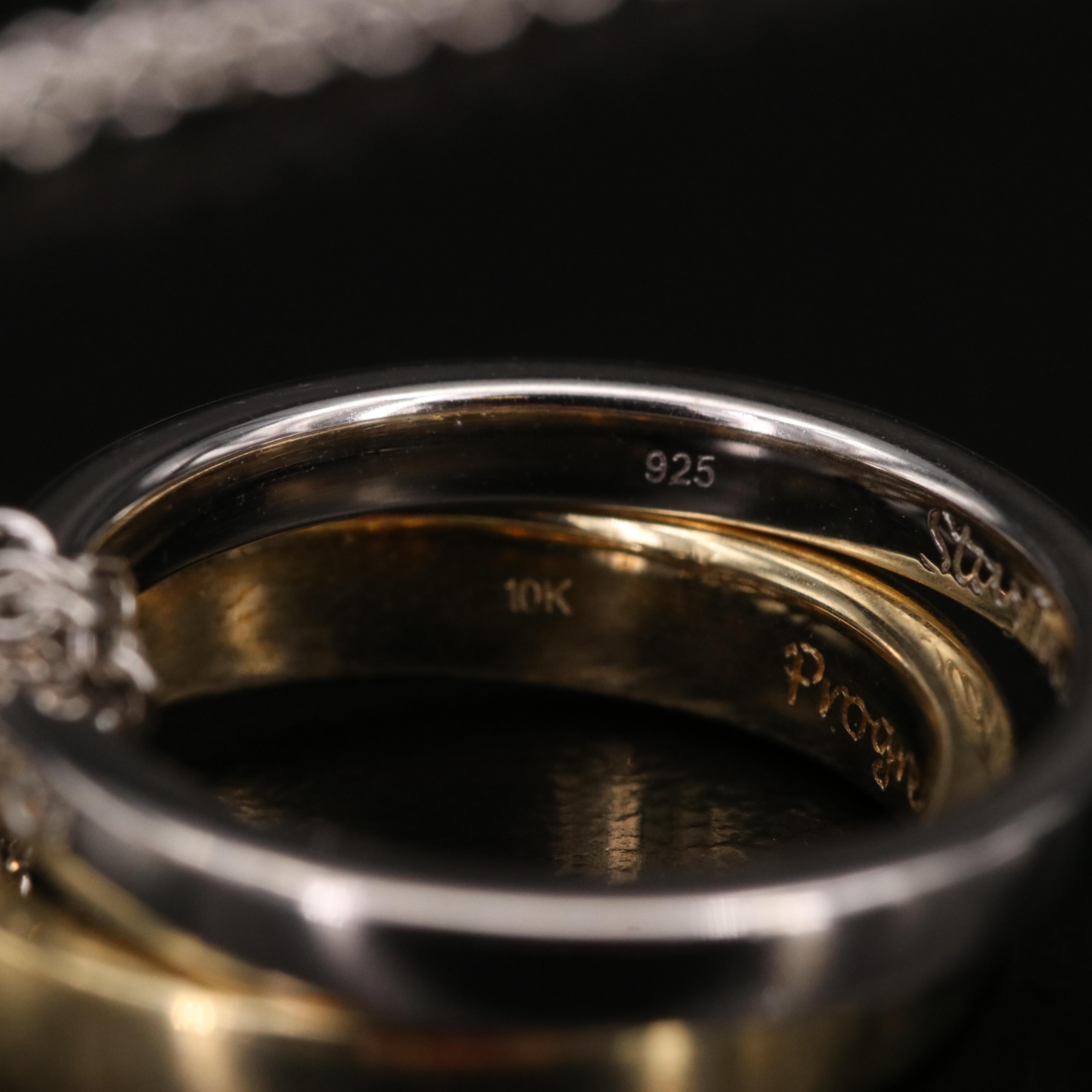 Sterling 10K Diamond Double Rings on Chains EBTH