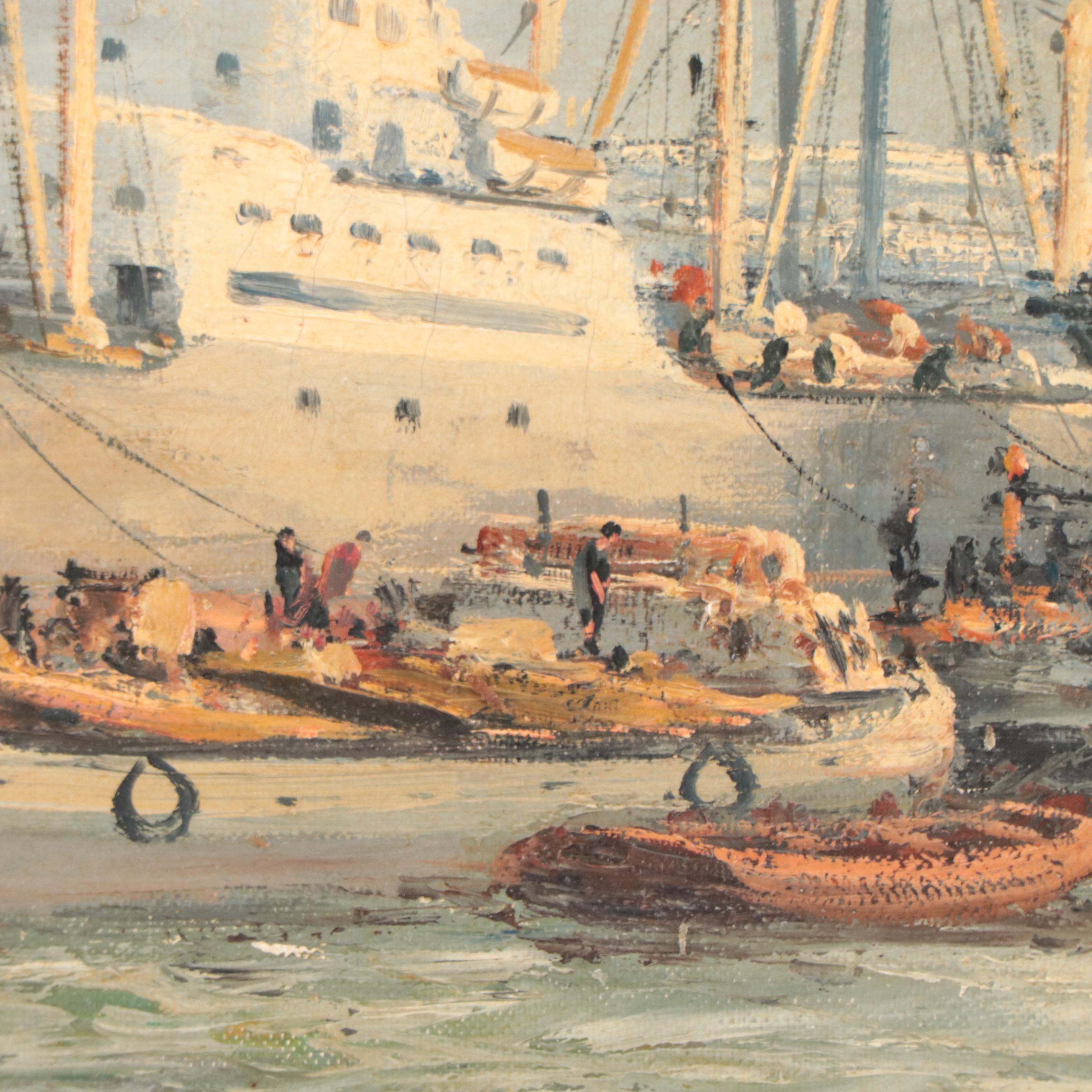 Pieter Van Schaik Jr. Oil Painting "Seascape Painting," Mid20th