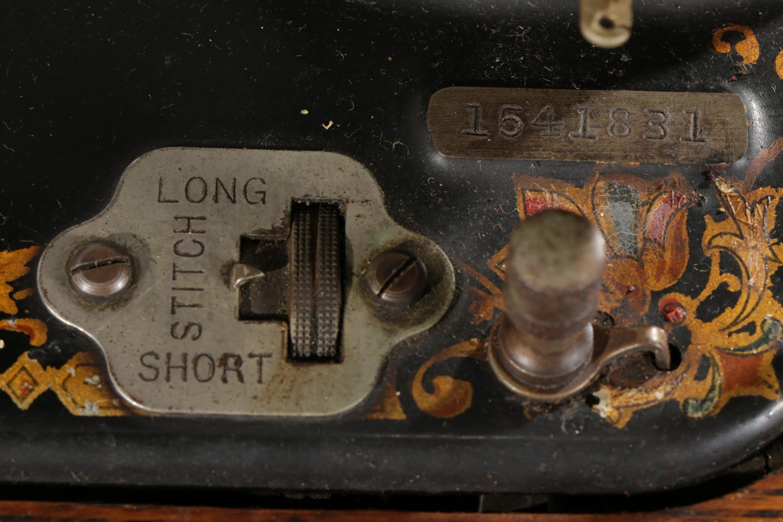 White Treadle Sewing Machine in Oak and Cast Iron circa 1890