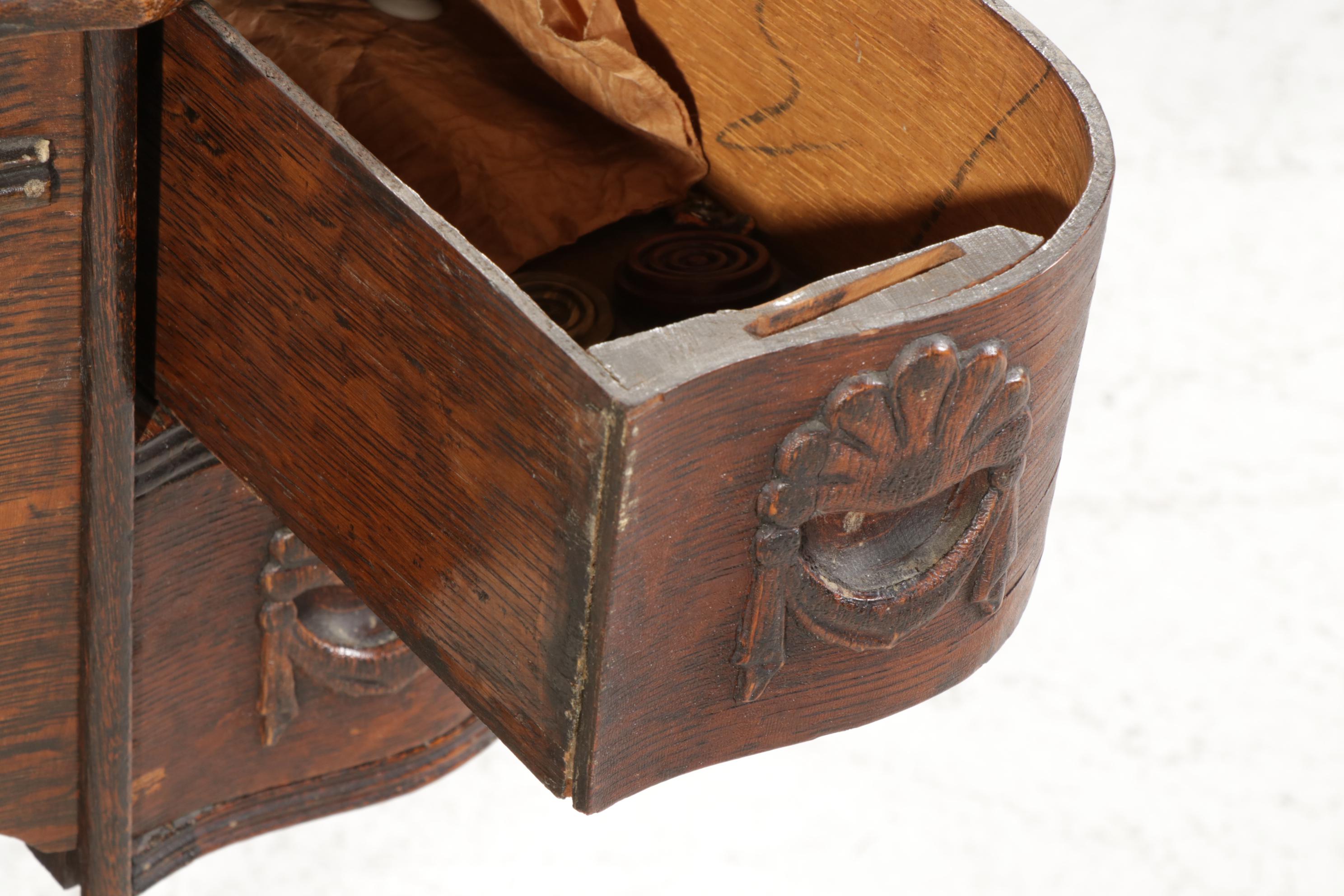 White Treadle Sewing Machine in Oak and Cast Iron circa 1890
