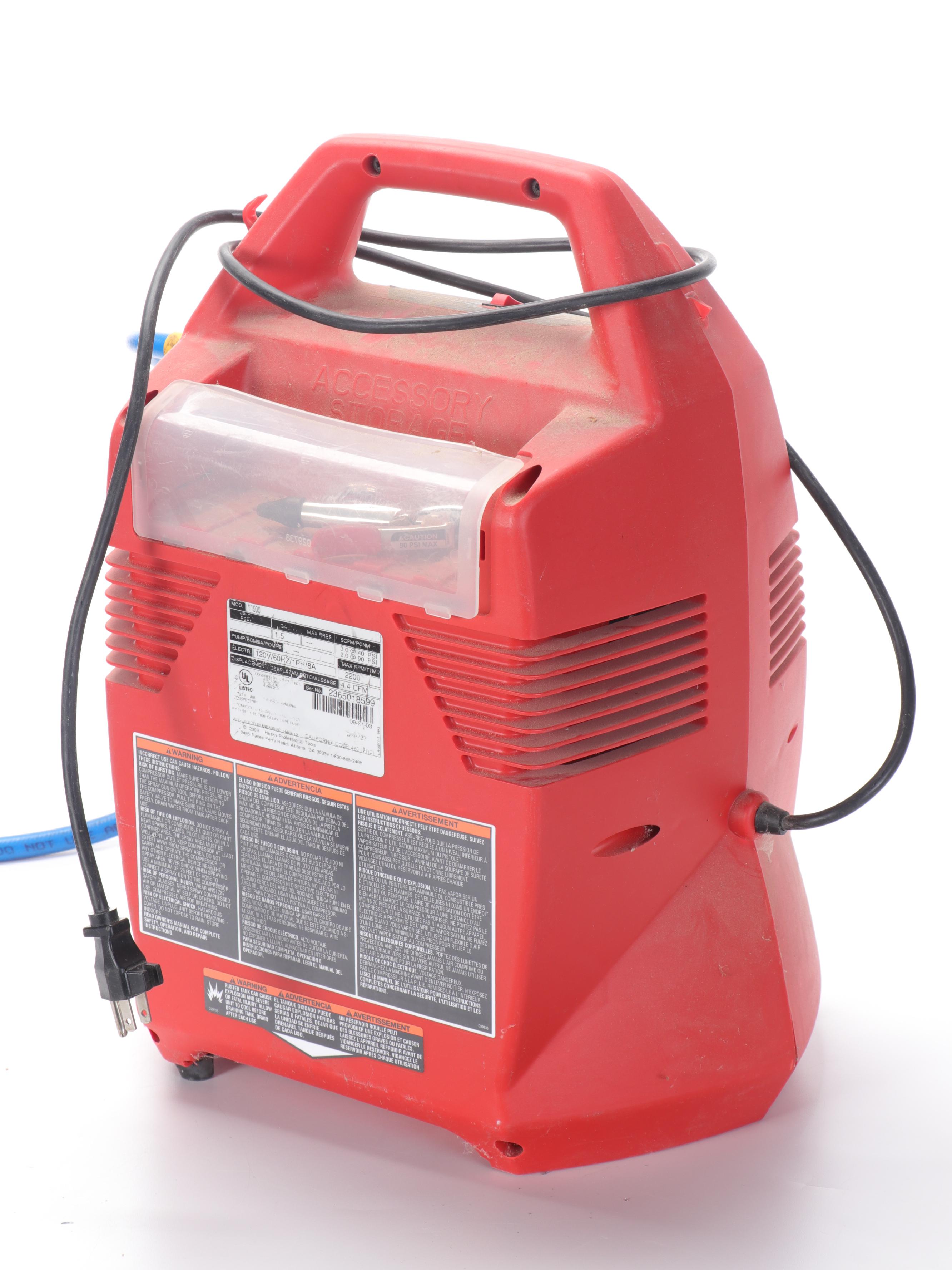 Husky Easy Air 1.5 Gal Electric Air Compressor With Hose EBTH