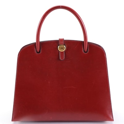 Hermès Dalvy Top Handle Bag in Rouge Box Calf Leather