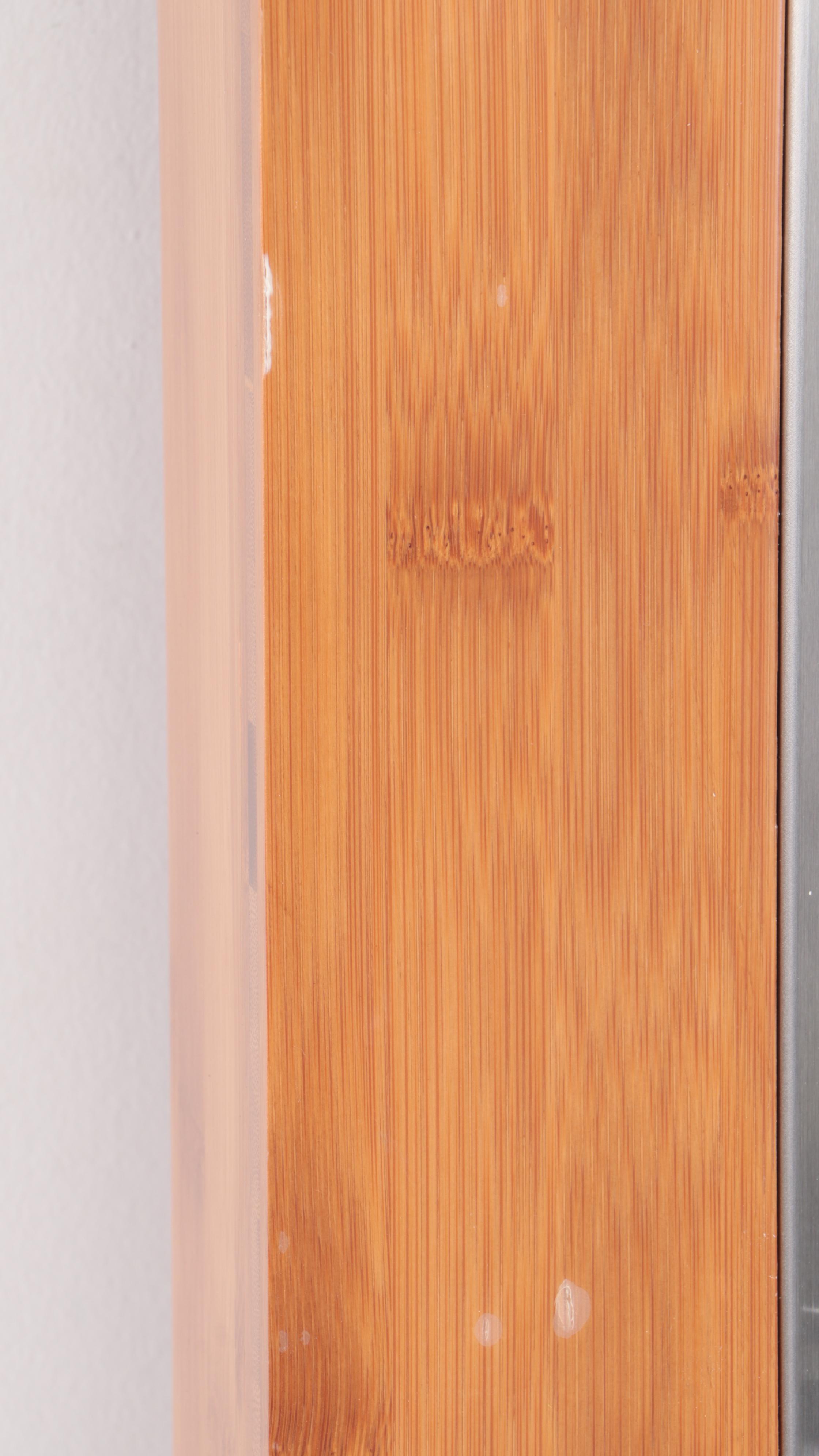 Bamboo and Stainless Outdoor Shower With Linear Shower Drain EBTH