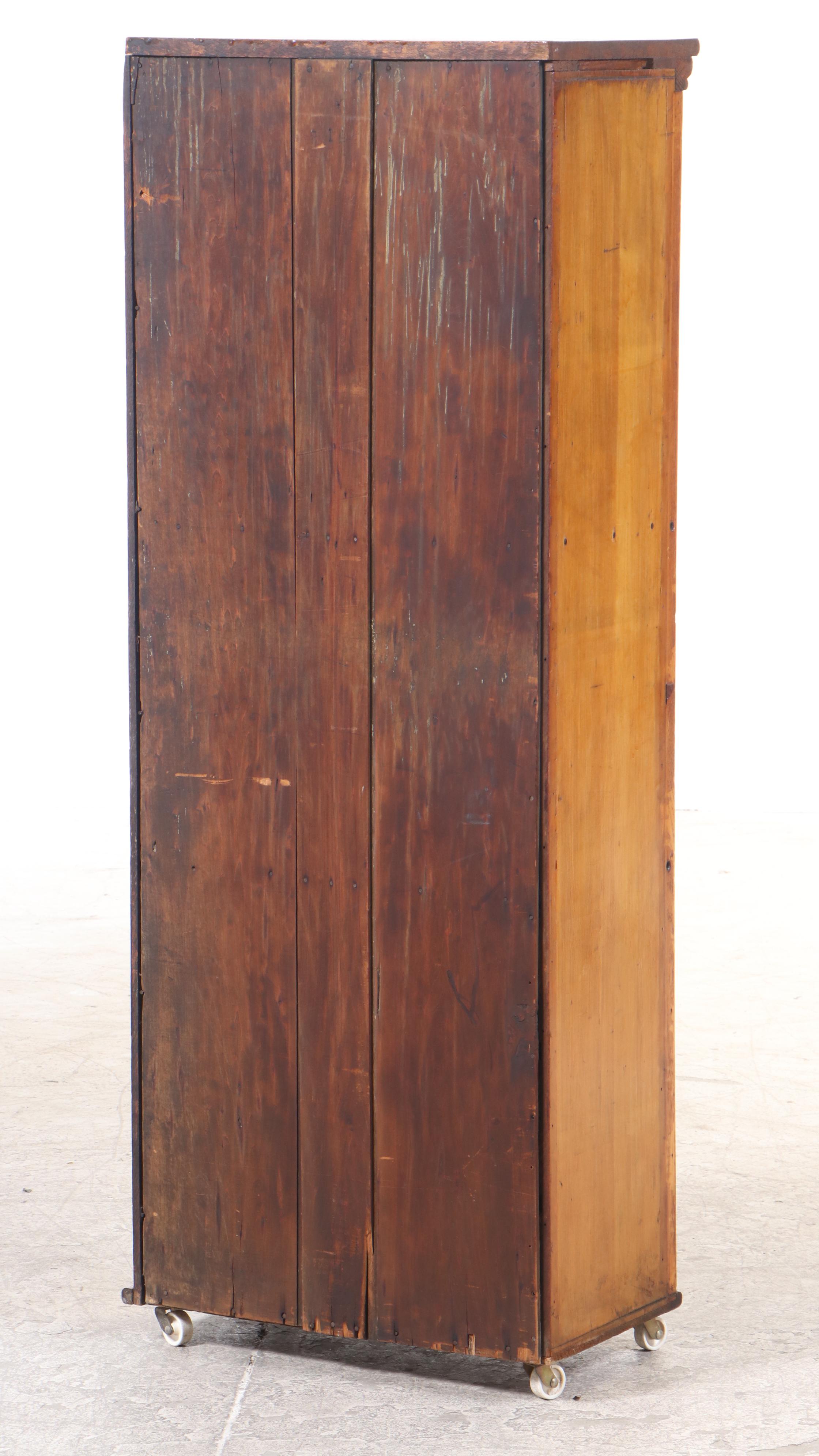 Late Victorian Carved Oak with Beveled Mirror, Late 19th