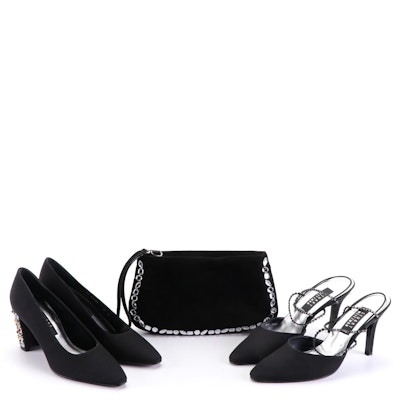 Donald J Pliner Couture Clutch and Stuart Weitzman Embellished Heels with Box
