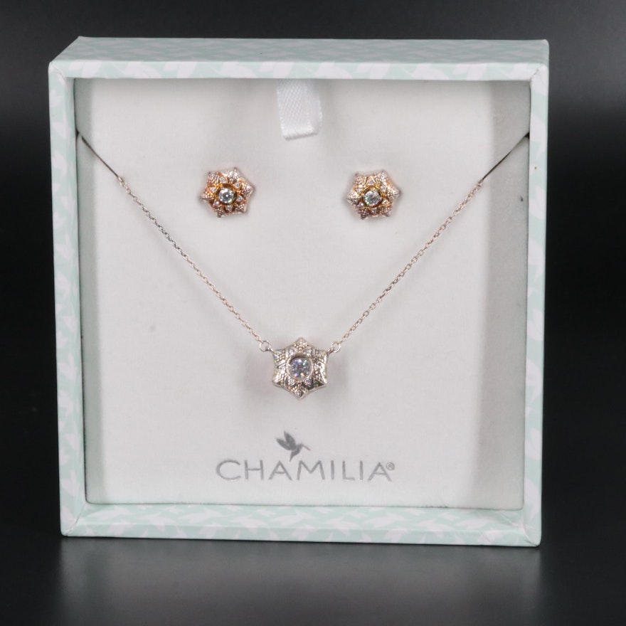Chamilia Sterling Silver Necklace and Earring Set