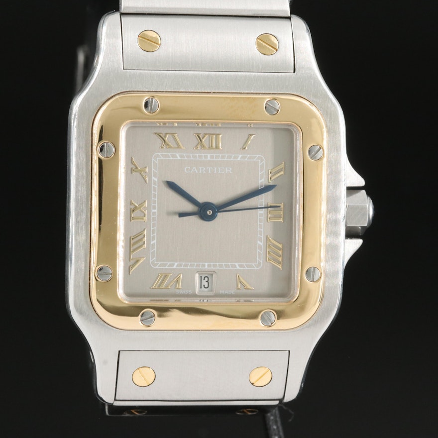 Cartier Santos 18K and Stainless Steel Wristwatch