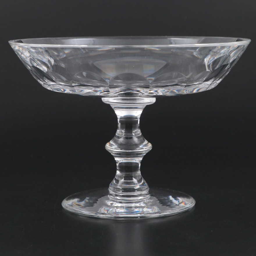 Val St. Lambert "Riviera Clear" Compote, Mid to Late 20th Century