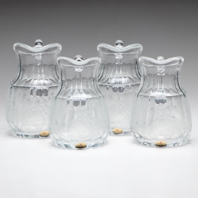 Moser "Maria Theresa" Cut and Engraved Czech Crystal Pitchers, Late 20th Century