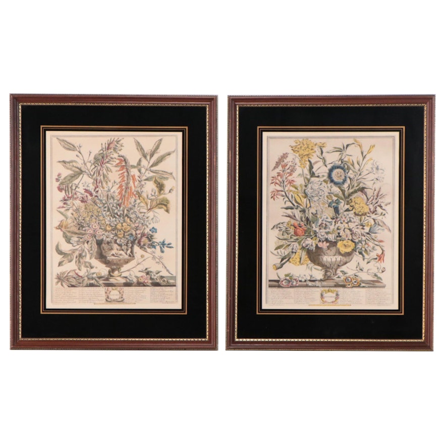 Hand-Colored Engravings After Robert Furber "January" and "September"