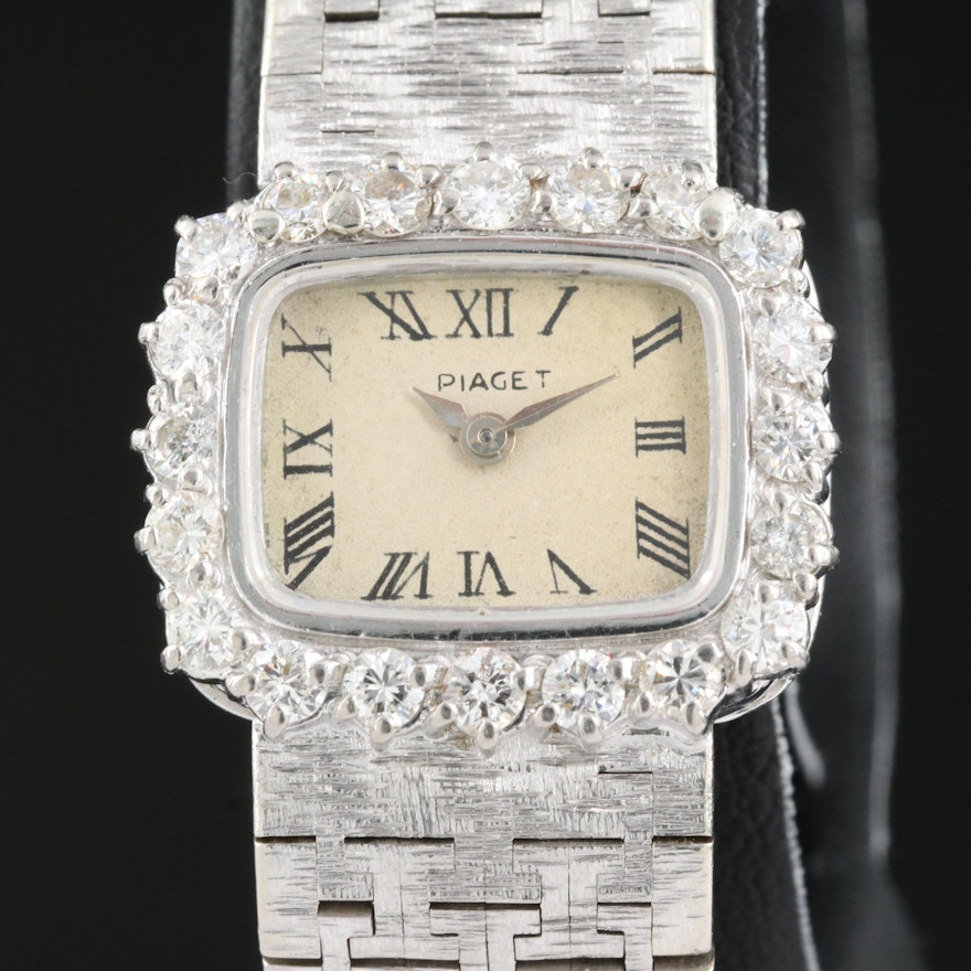18K Piaget 1.30 CTW Diamond Back Wind Wristwatch