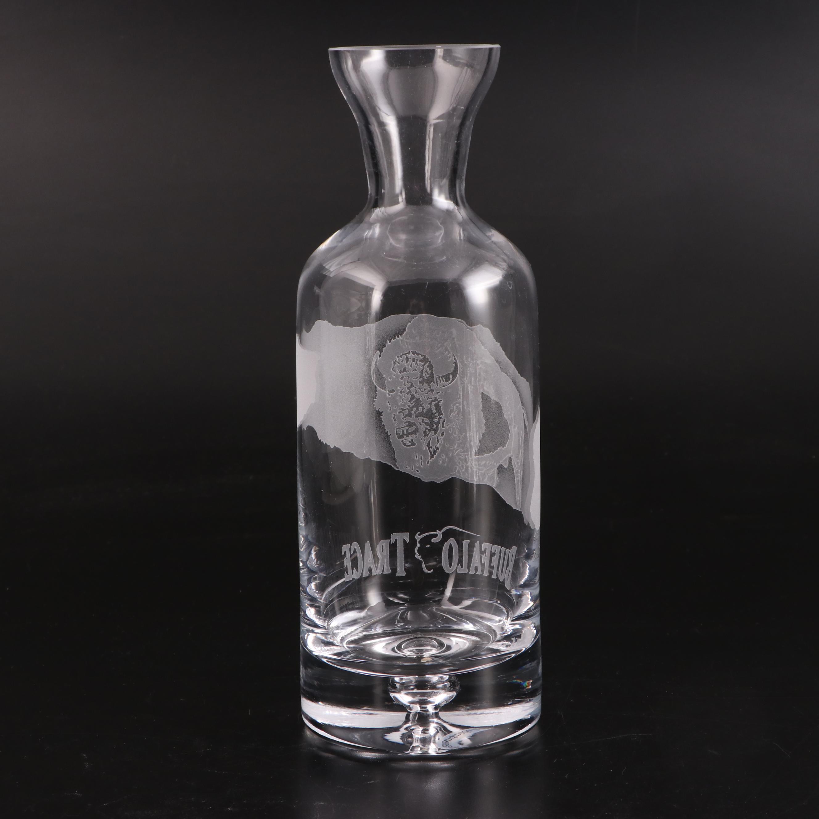 Acid Etched Buffalo Trace Glass Decanter and Old Fashioned Glass EBTH