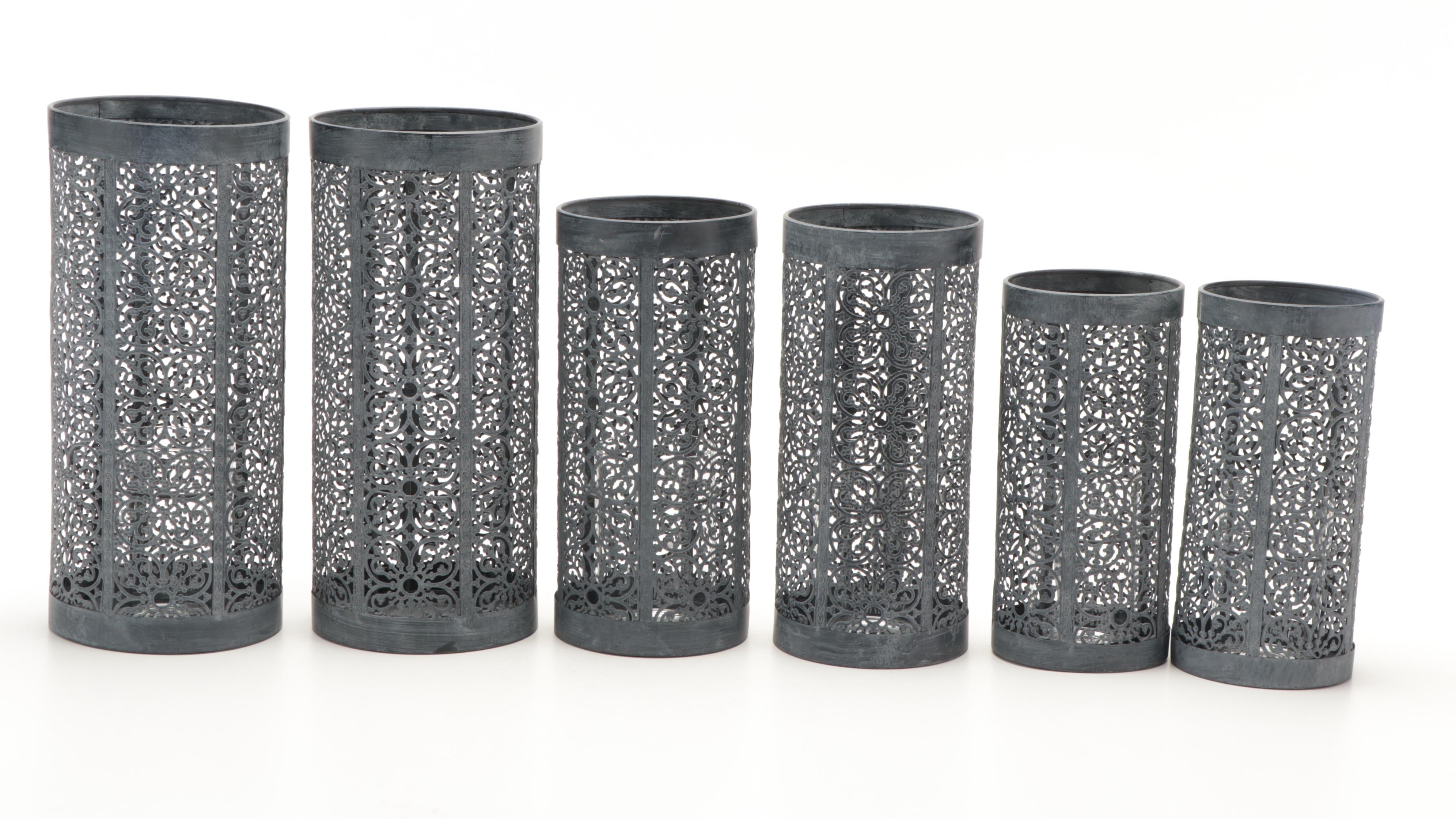 Lenox Openwork Metal Hurricane Candle Holder Sets EBTH