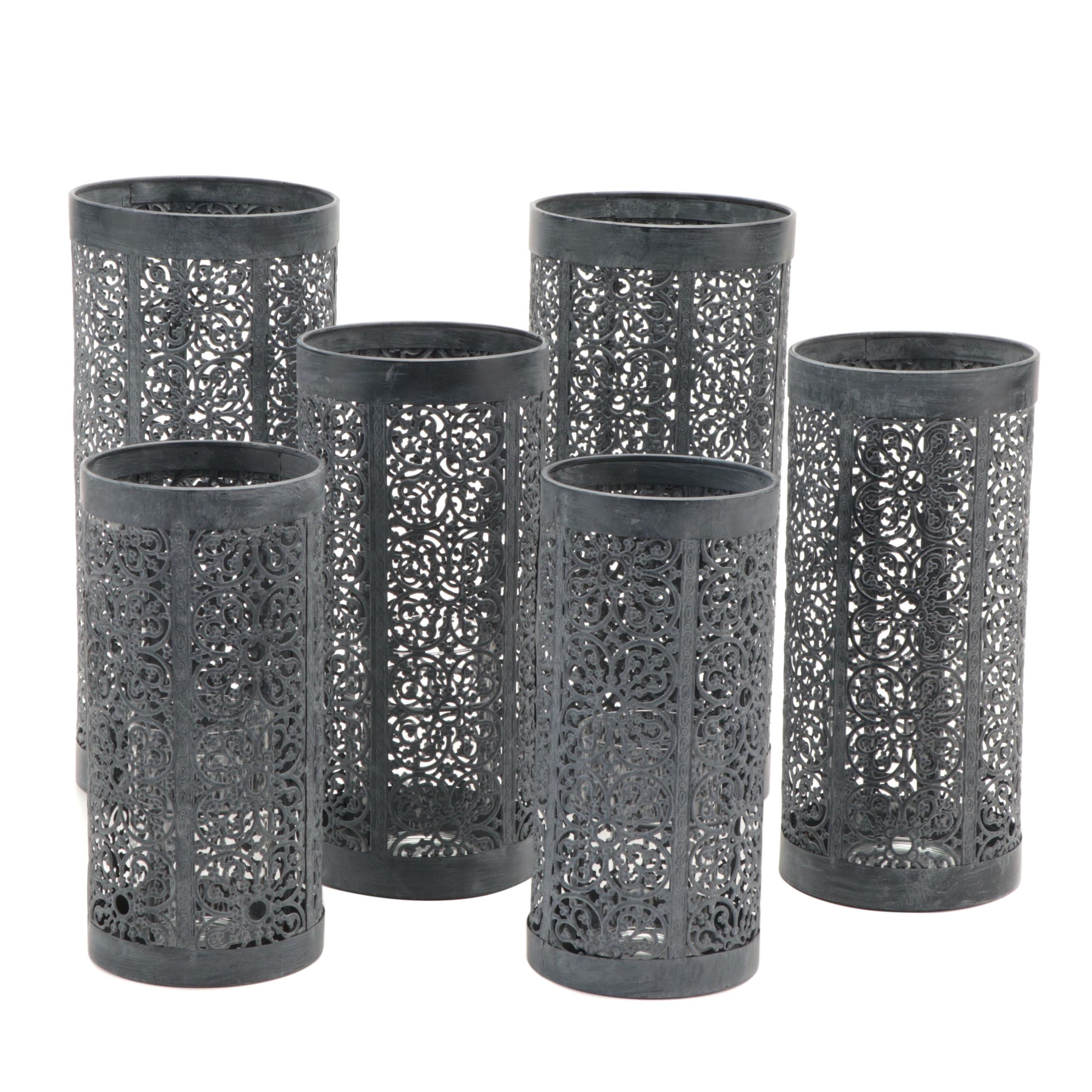 Lenox Openwork Metal Hurricane Candle Holder Sets EBTH