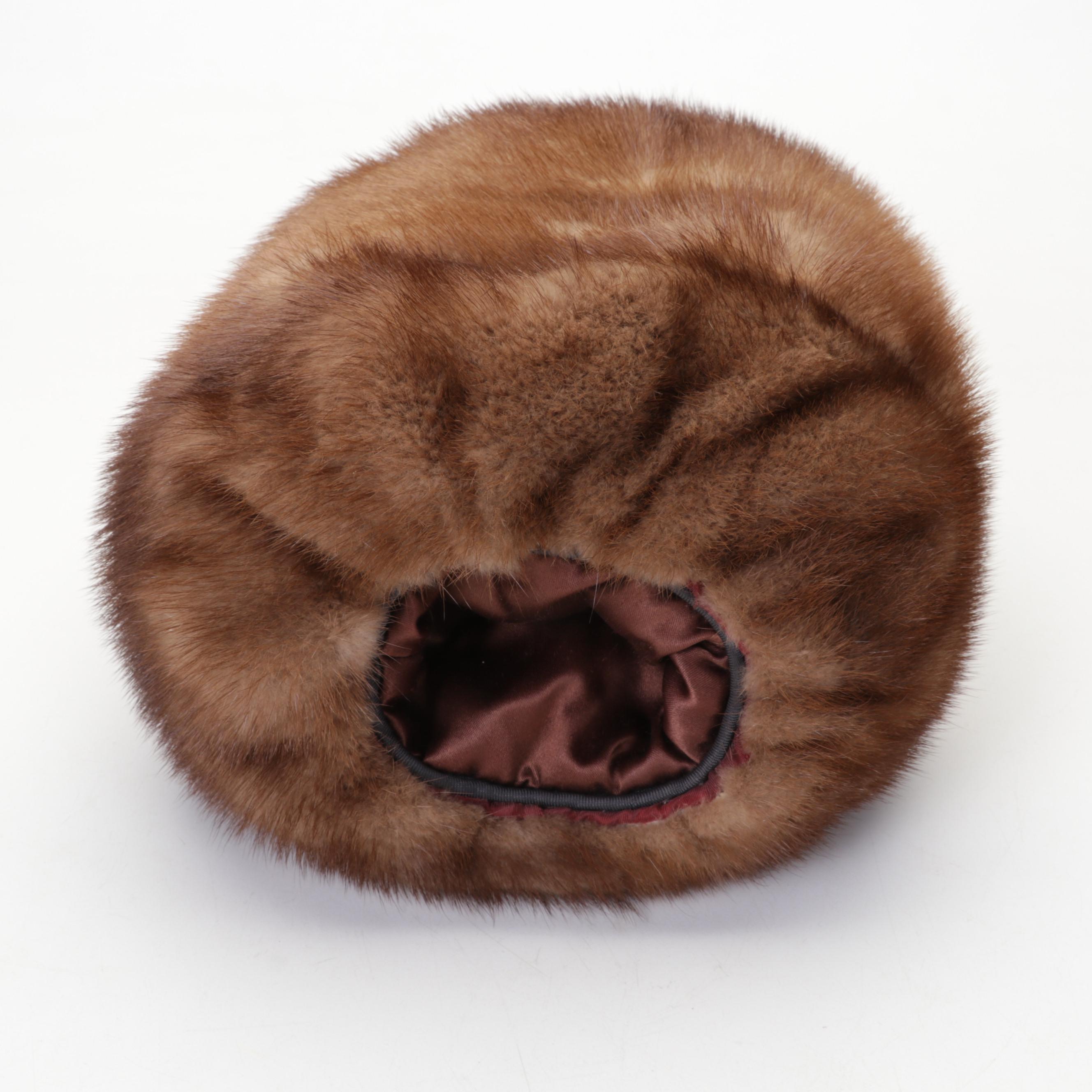 Chestnut Mink Fur Barrel Muff EBTH