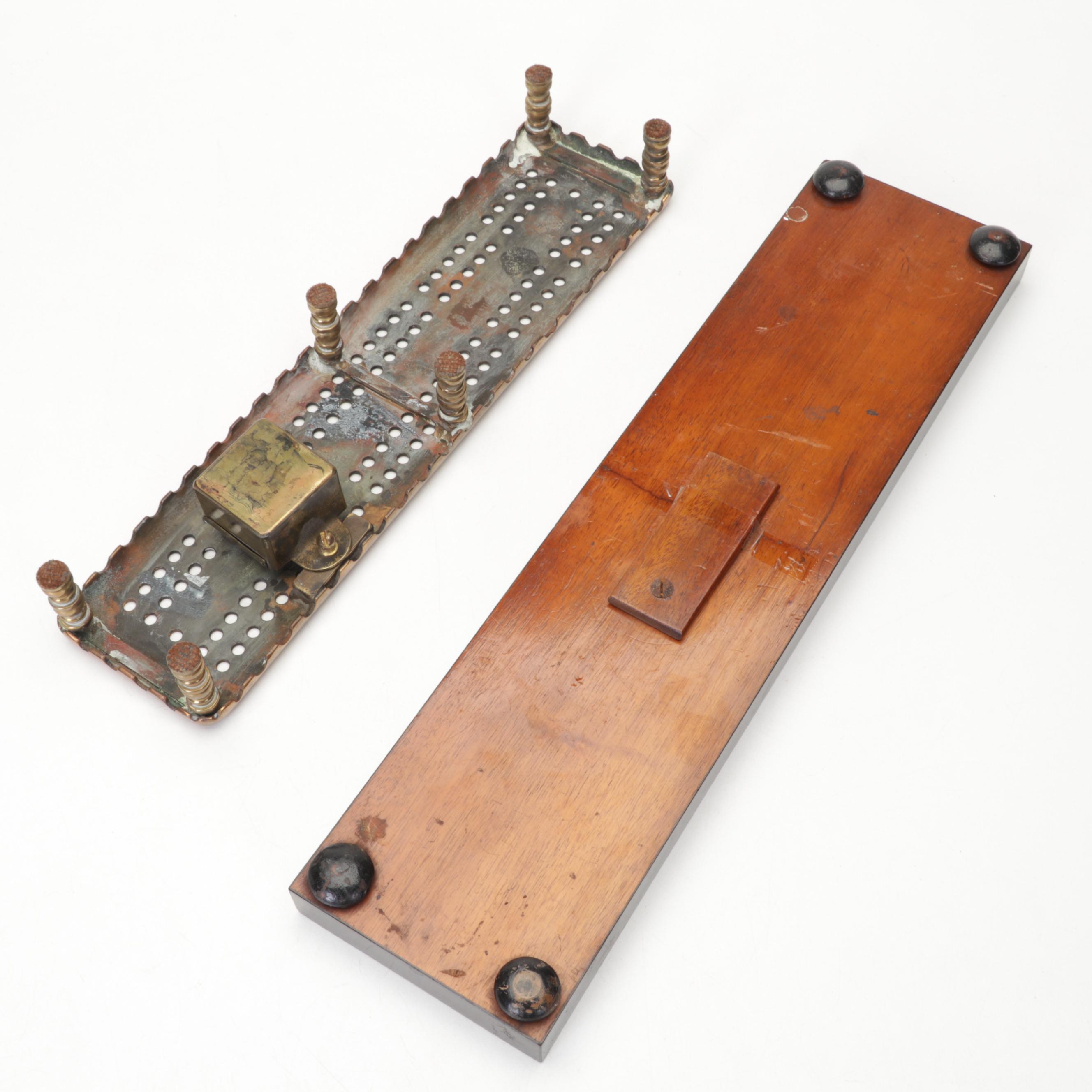 Wood With Inlay, Brass and Metal Cribbage Boards EBTH