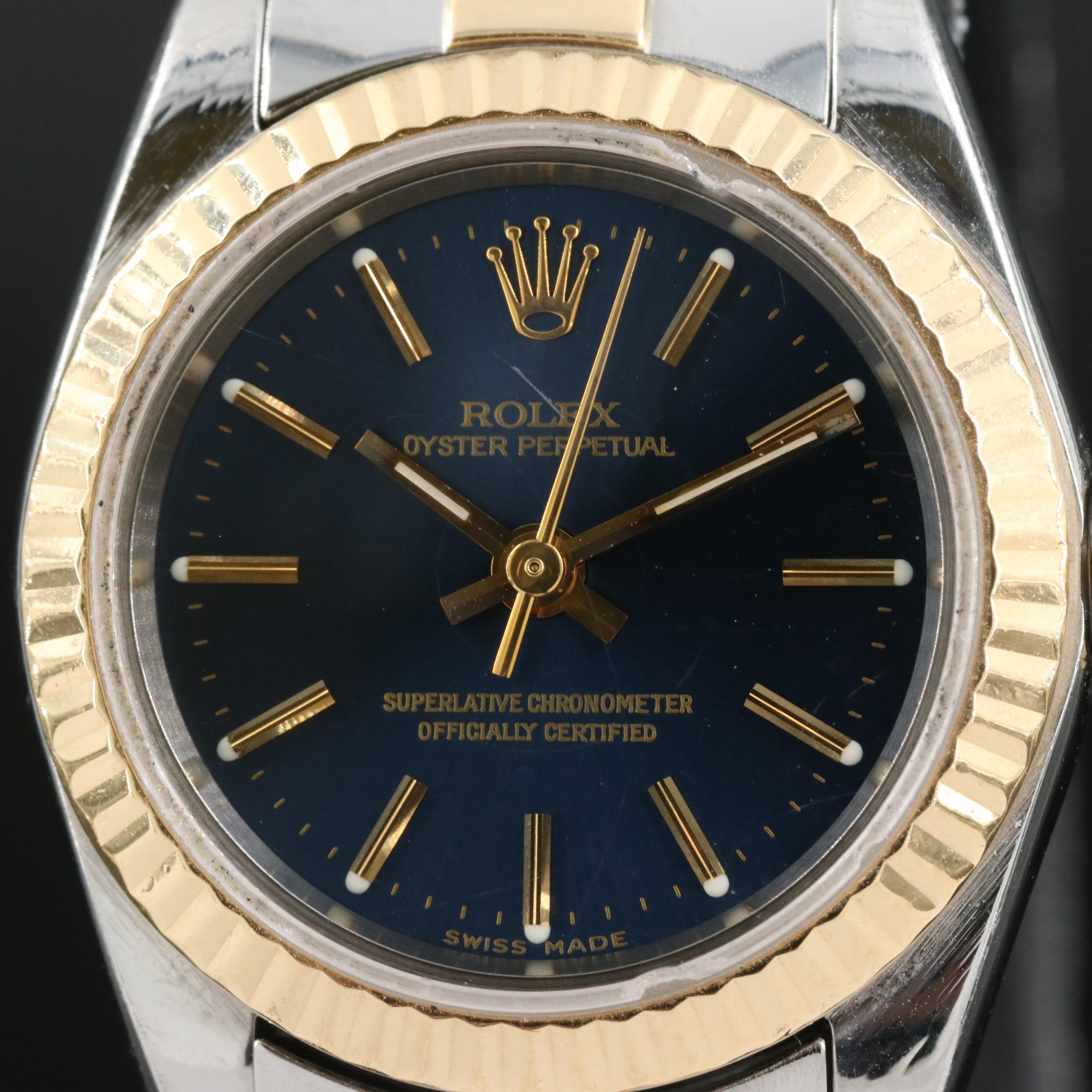 2001 Rolex Oyster Perpetual Blue Dial Wristwatch | EBTH