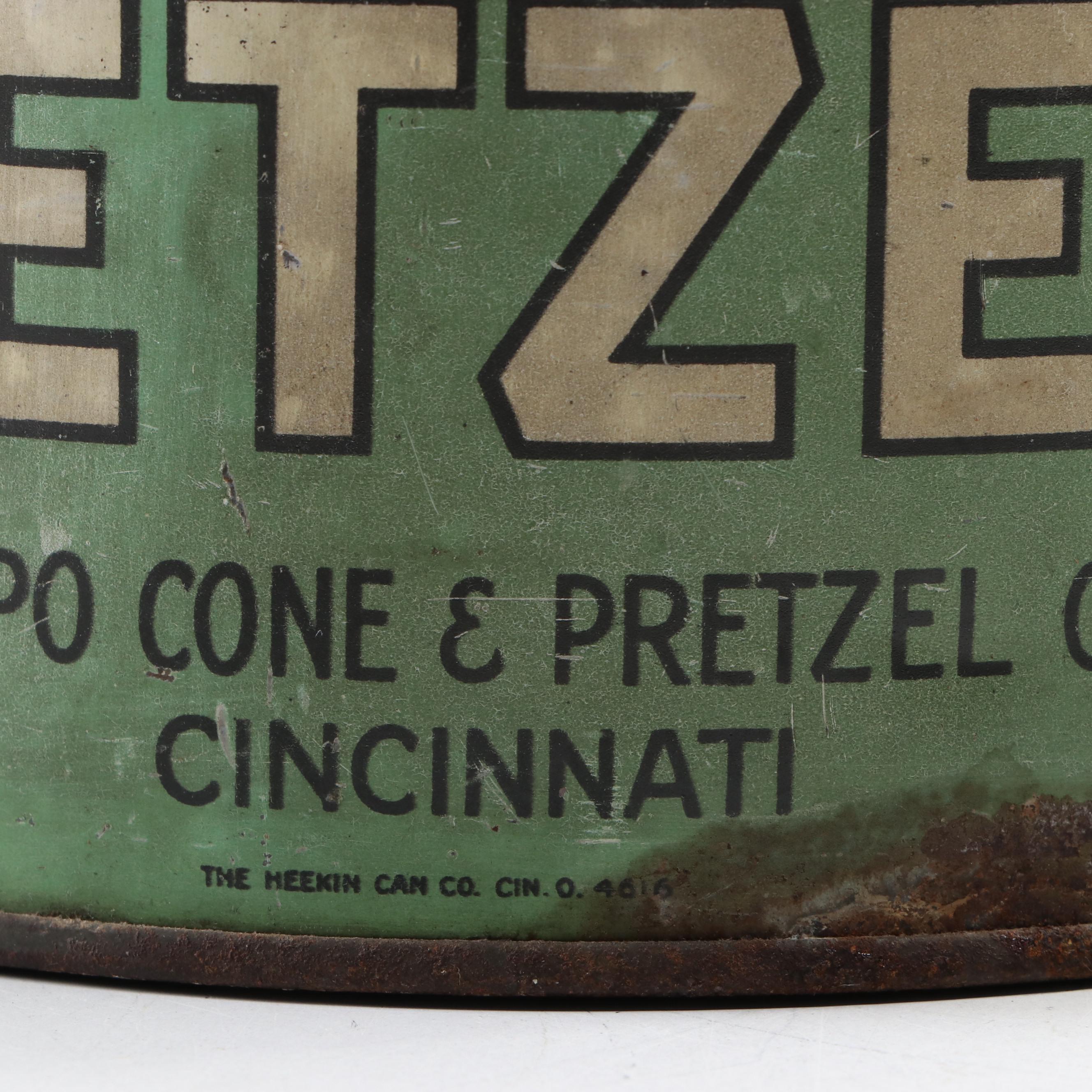Grippo's Happy Days Butter Pretzels Tin, Mid20th Century EBTH