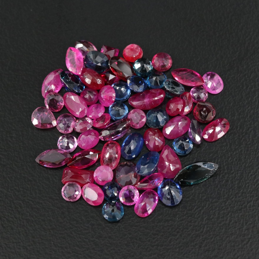 Loose 16.68 CTW Ruby and Sapphire Assortment