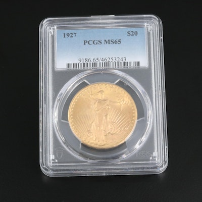 PCGS Graded MS65 1927 Saint Gaudens $20 Gold Coin