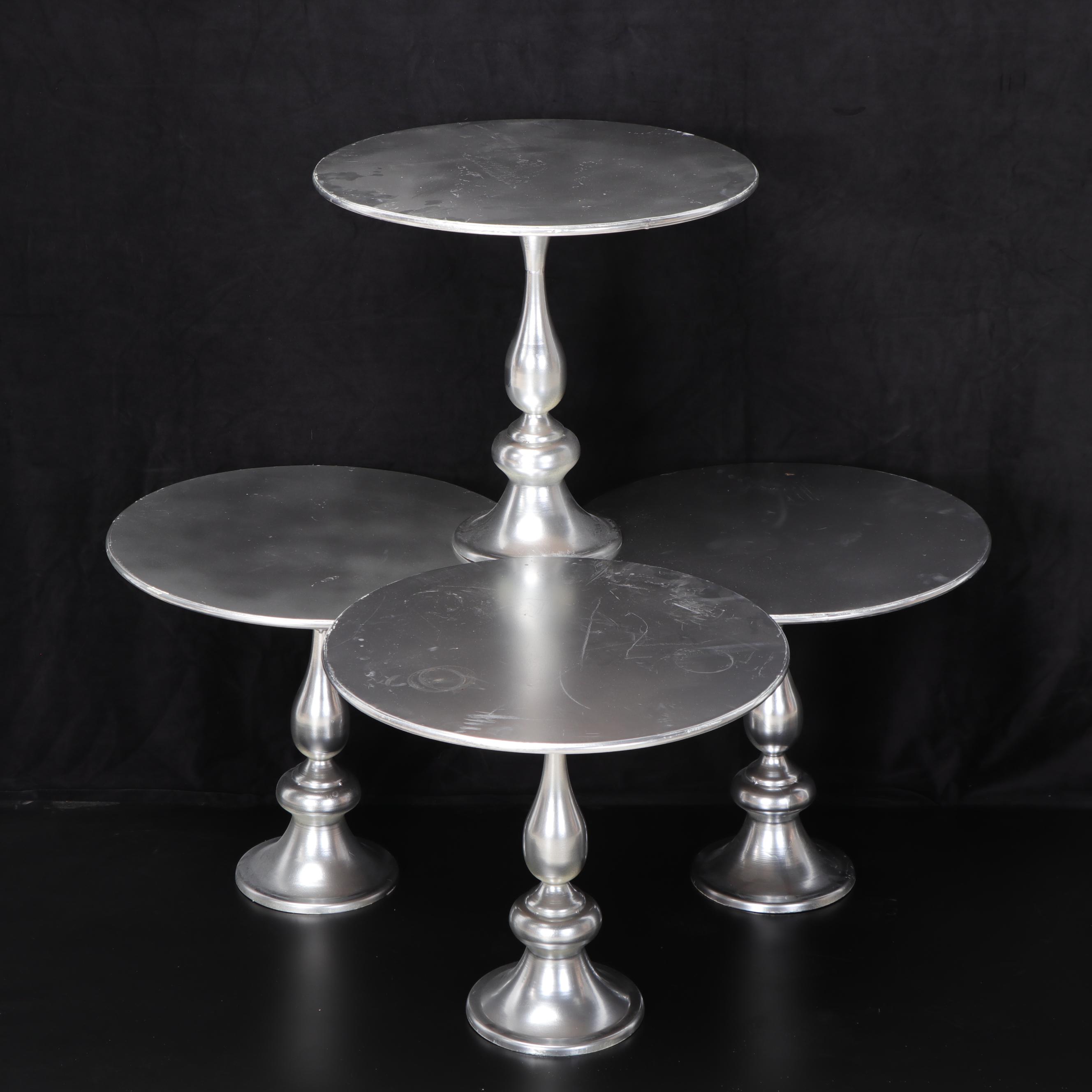 Five Contemporary Small Turned Metal Accent Tables EBTH