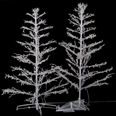 White Twig Pre-Lit Illuminated Christmas Trees