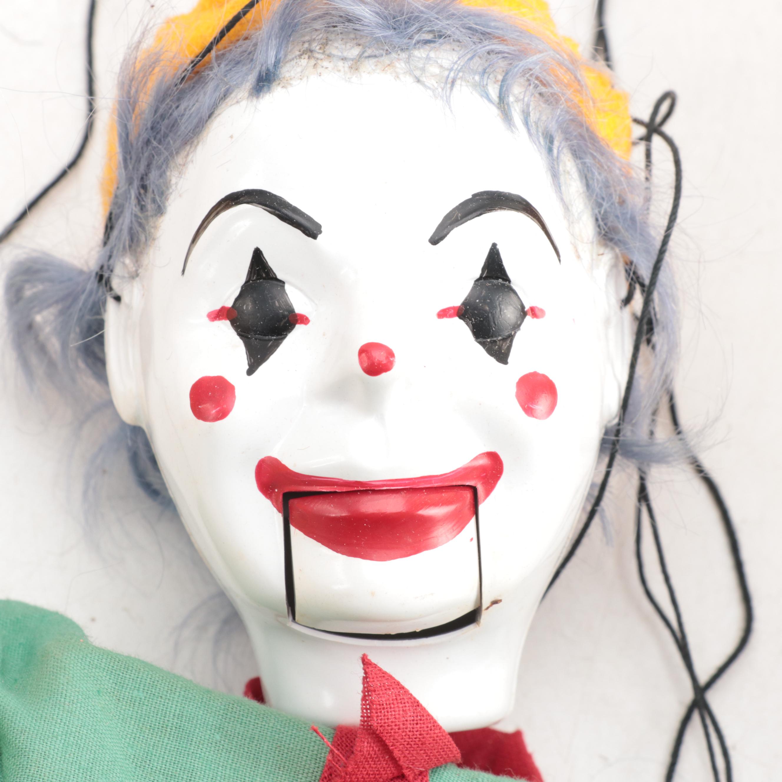 Hazelle's Talking "Clown" and "Rastus" Puppets, Mid20th Century EBTH