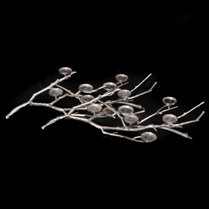 Contemporary Silver Patinated Branch Candelabra