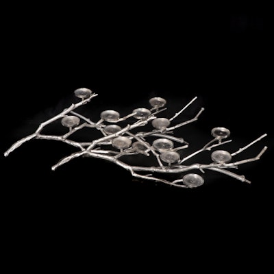 Contemporary Silver Patinated Branch Candelabra