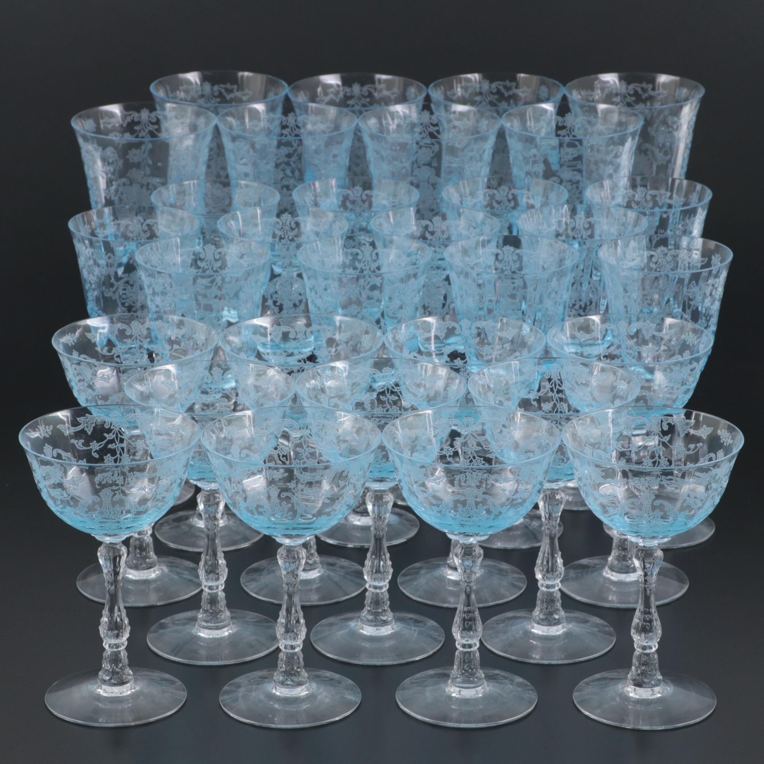 Fostoria "Navarre Blue" Glass Stemware, 19731982 EBTH