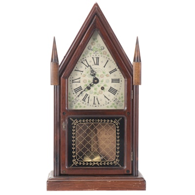 New England Clock Co. Steeple Mantel Clock, Mid-20th Century