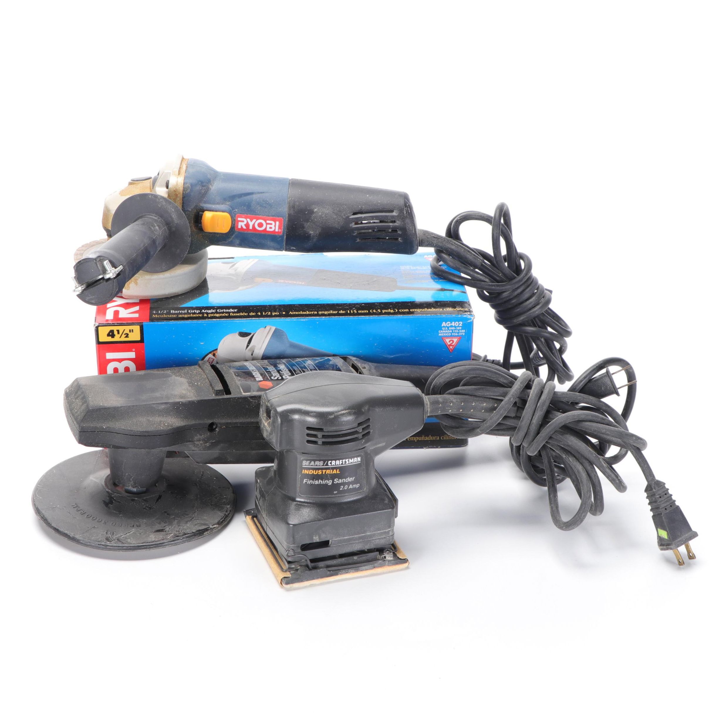 Ryobi Angle Grinder, Black + Decker and Craftsman Powered Sanding Tools