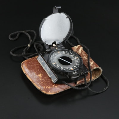 U.S. Army Vintage Compass with Distressed Leather Case