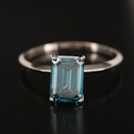 14K 2.24 CT Fancy Blue Diamond Solitaire Ring