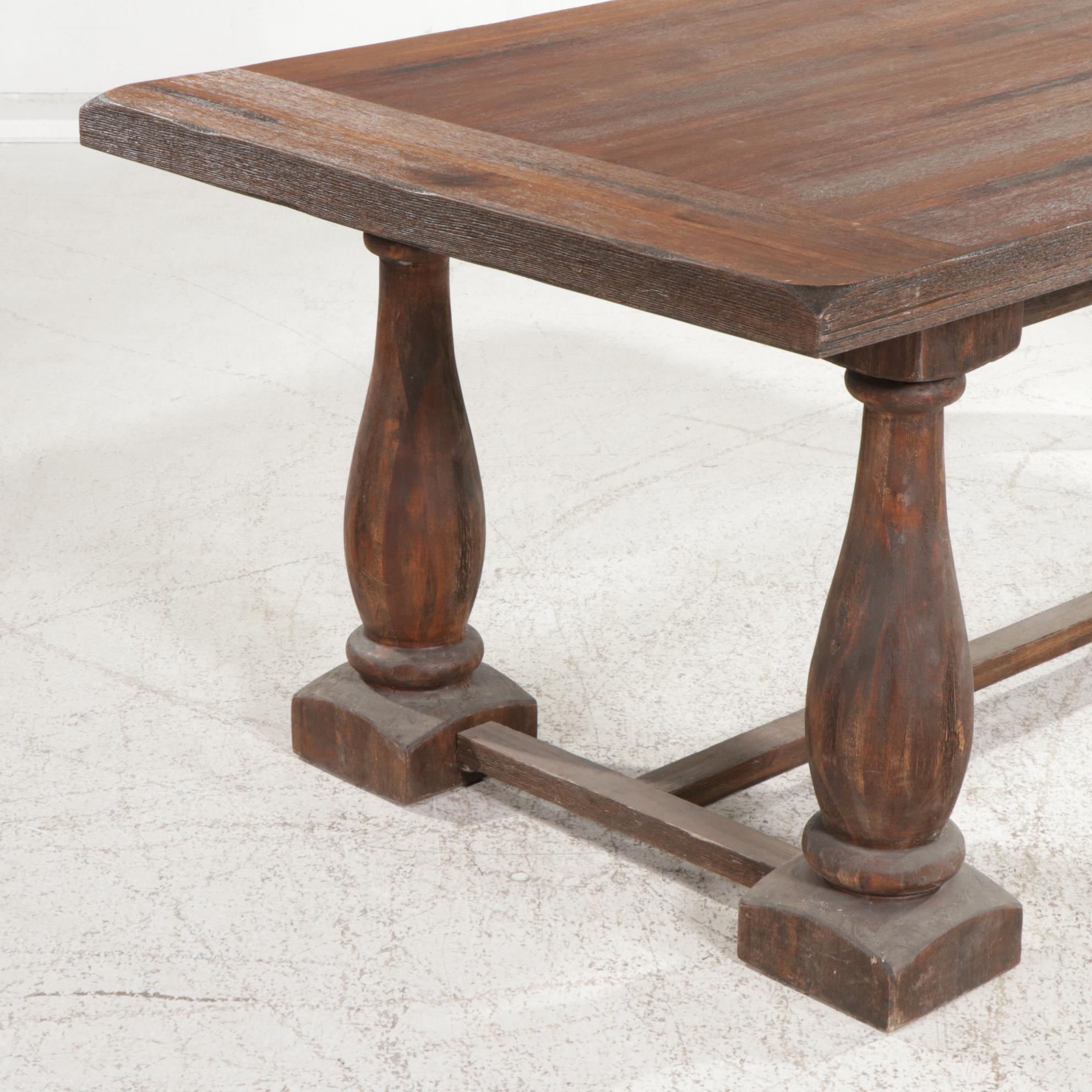 World Market Dining Table with Seven Chairs, 21st Century EBTH