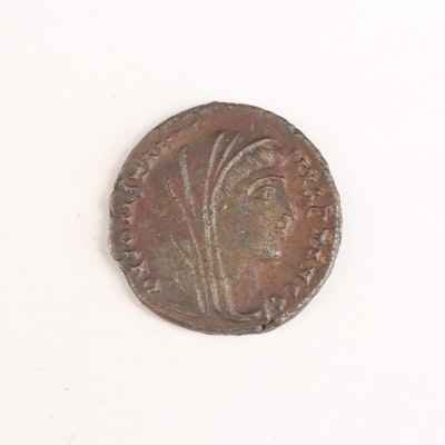 Ancient Roman Commemorative Follis of Constantine I, ca. 340 AD