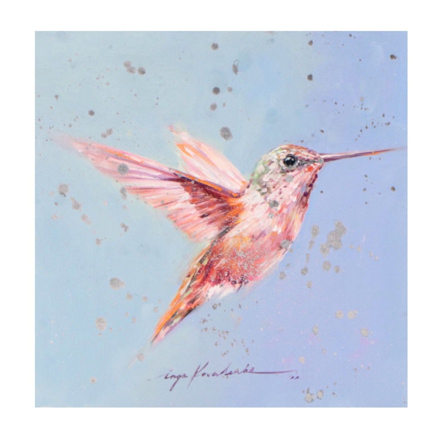 Inga Kovalenko Oil Painting of Hummingbird, 2022