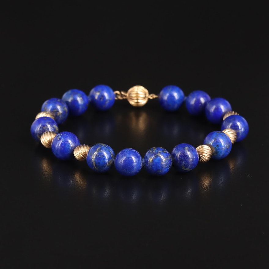 14K Lapis Lazuli Bracelet