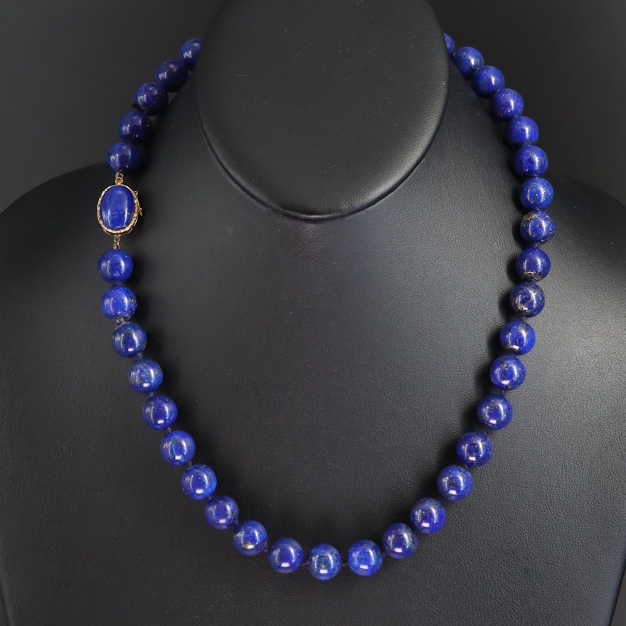 Lapis Lazuli Necklace with 14K Clasp