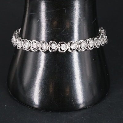 Sterling Diamond Heart Bracelet