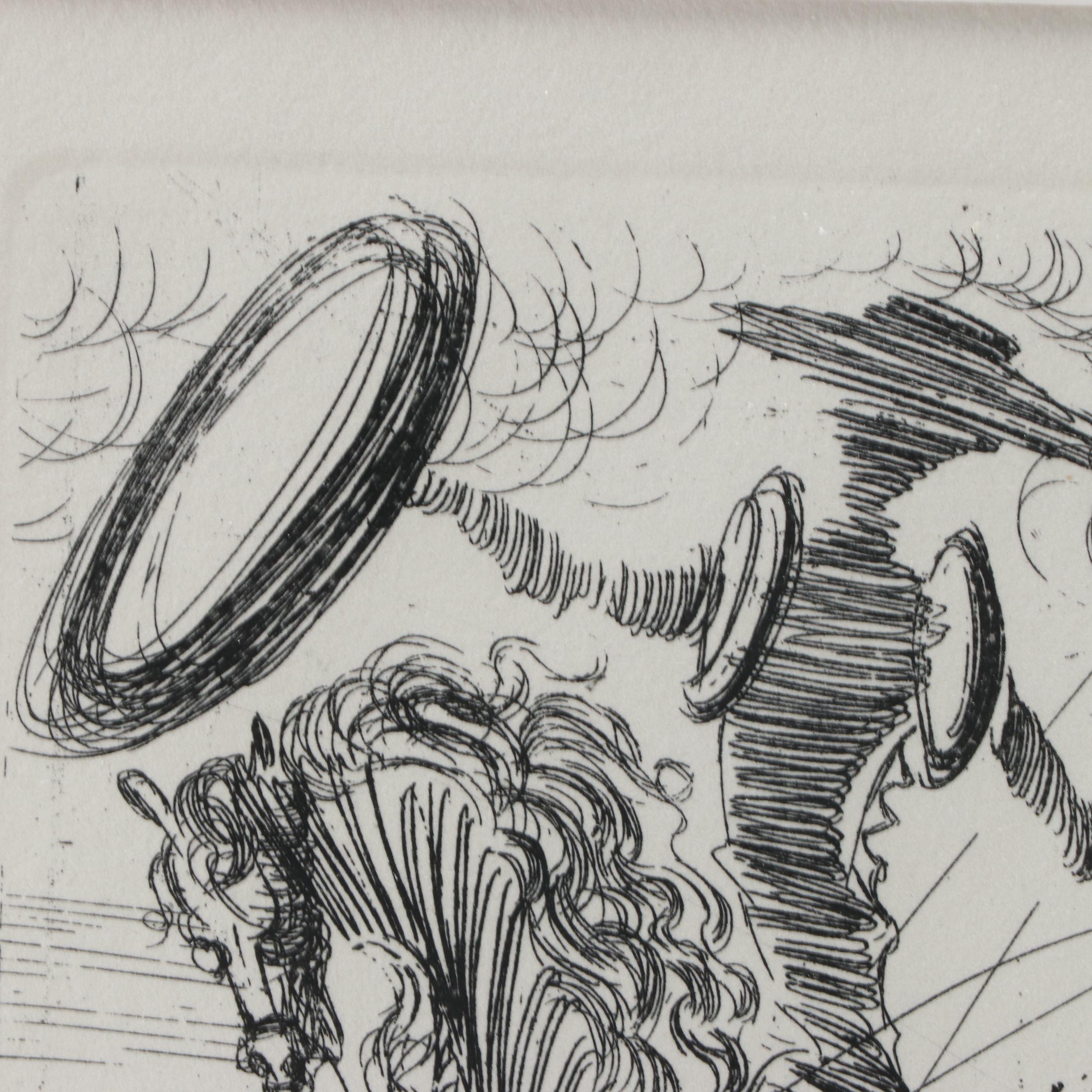 Salvador Dalí Second Edition Restrike Etching "Don Quixote," Circa 1965