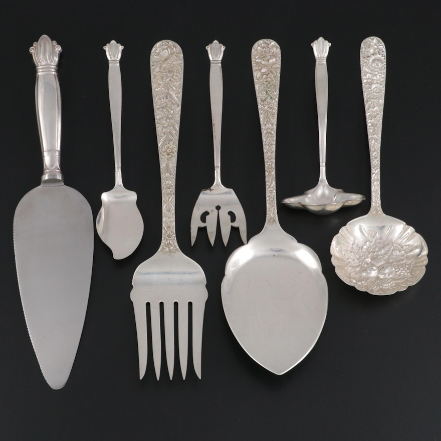 S. Kirk & Son "Repousse" and Weidlich "Jenny Lind" Sterling Silver Utensils
