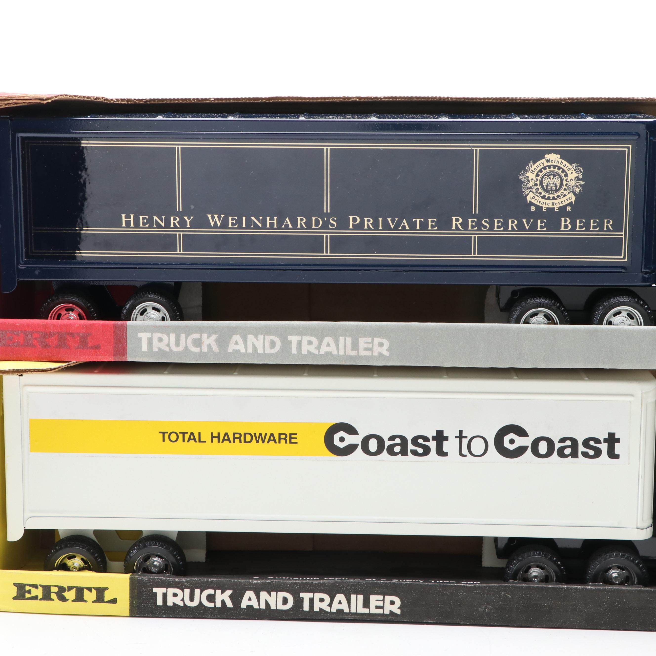 Ertl Trucks and Trailers Including "Coast to Coast" 125 Scale Diecast
