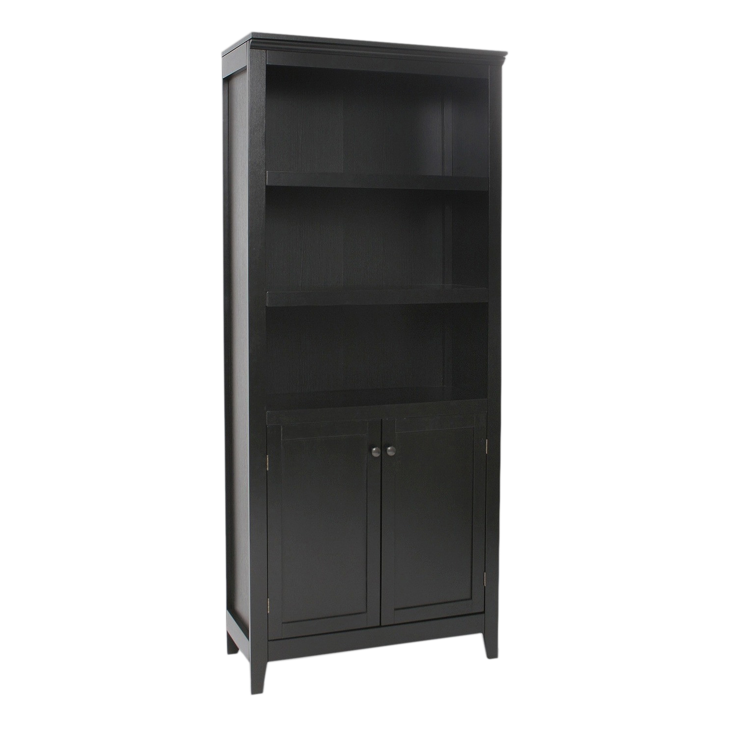 Threshold Carson Ebony Finish FiveShelf Bookcase with Doors EBTH