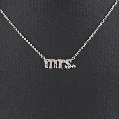 Sterling Diamond Mrs. Cable Chain Pendant Necklace