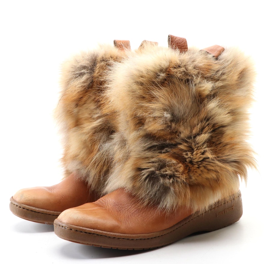 Bates Floaters Shearling Wedge Boots with Sheep Fur Uppers