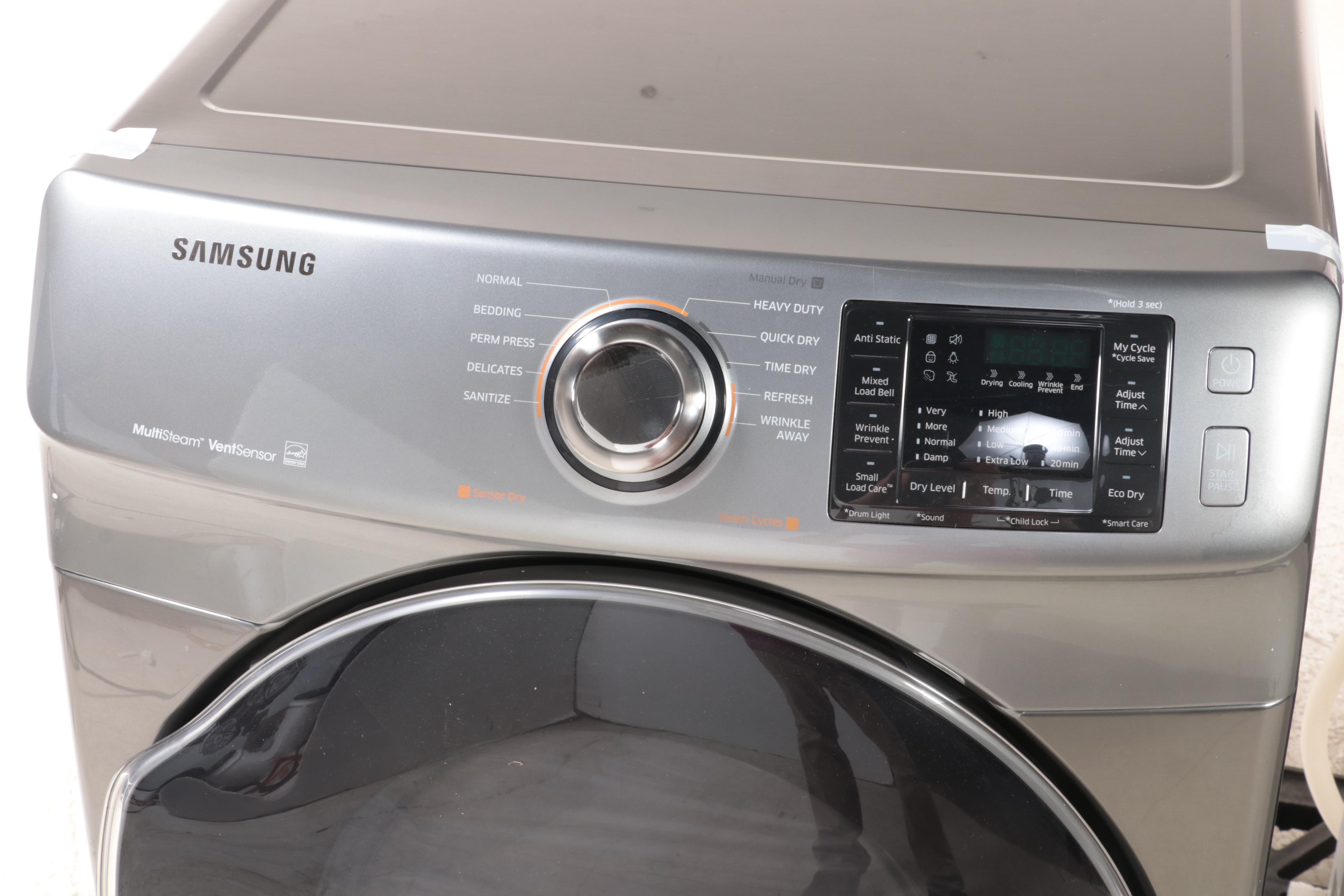 Samsung 7.5 Cu. Ft. Platinum MultiSteam Vent Sensor Gas Dryer EBTH